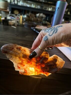 Large 7.5” Fire Quartz Octopus Carving - 1.2 lbs..